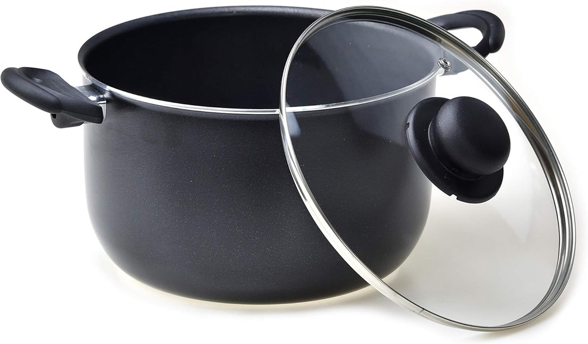 RAVELLI Italia Linea 30 Non Stick Stock Pot with Glass Lid (3.2 Quart)