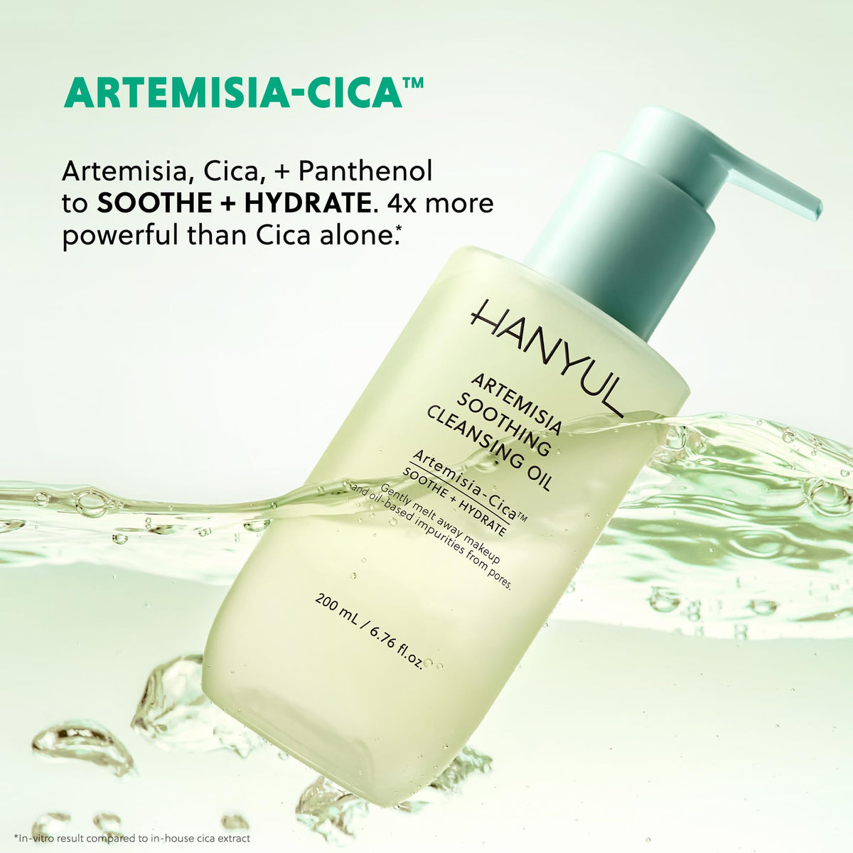 Hanyul Artemisia Soothing Cleansing Oil | Gentle, Soothing & Hydrating Oil Facial Cleanser with Artemisia, Cica & Glycerin to Remove Makeup & Impurities | Non-Stripping | For All Skin Types | Vegan