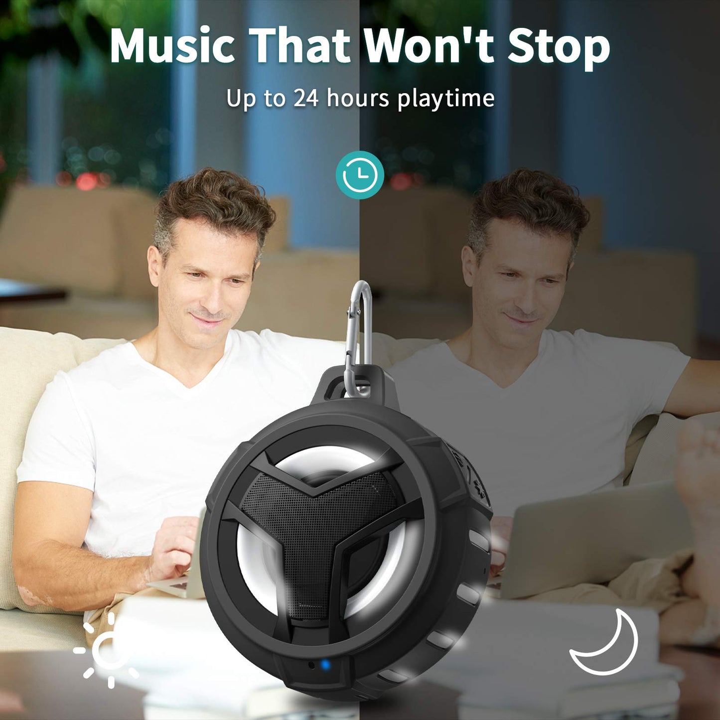 EBODA Bluetooth Shower Waterproof Speaker Portable Gifts for Kayak Teens