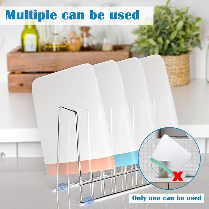 Reusable Storage Bags Rack, Drying Rack for Storage Bags, Stainless Stand for Reusable Freezer Containers & Vacuum Sealer Bags , File Organizer Desktop Storage, Kitchen Storage & Organization (Silver)