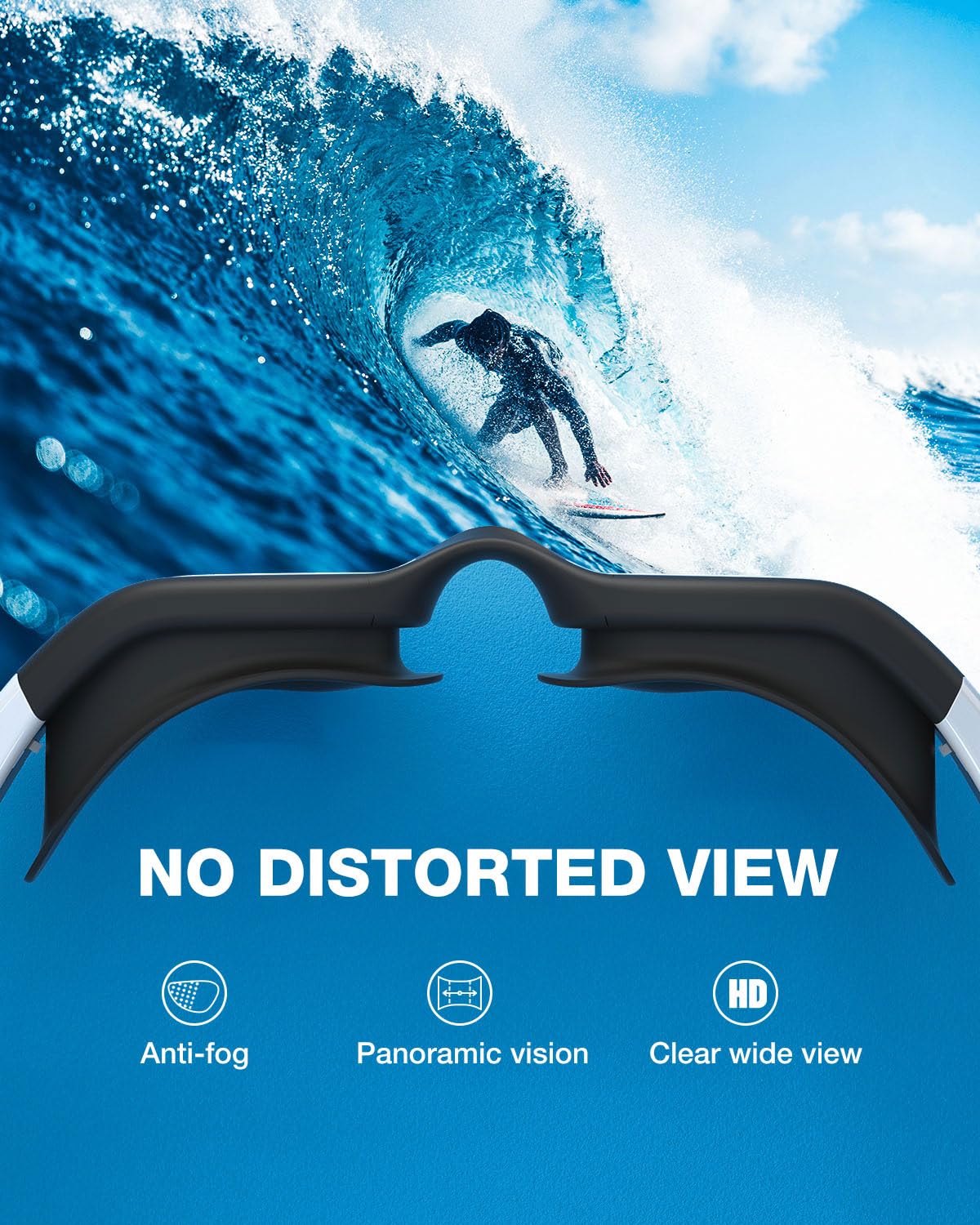 ZIONOR Swim Goggles, Upgraded G1 Polarized Swimming Goggles Anti-fog for Adult Men Women A0 (Polarized + Mirror Gold)
