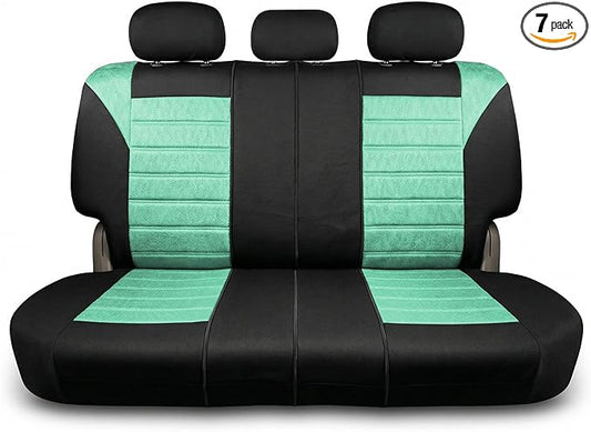 FH Group Automotive Car Seat Covers Rear Set Premium 3D Air Mesh Seat Covers, Airbag Compatible and Split Bench Cover Universal Fit Interior Accessories for Cars Trucks and SUVs - Mint