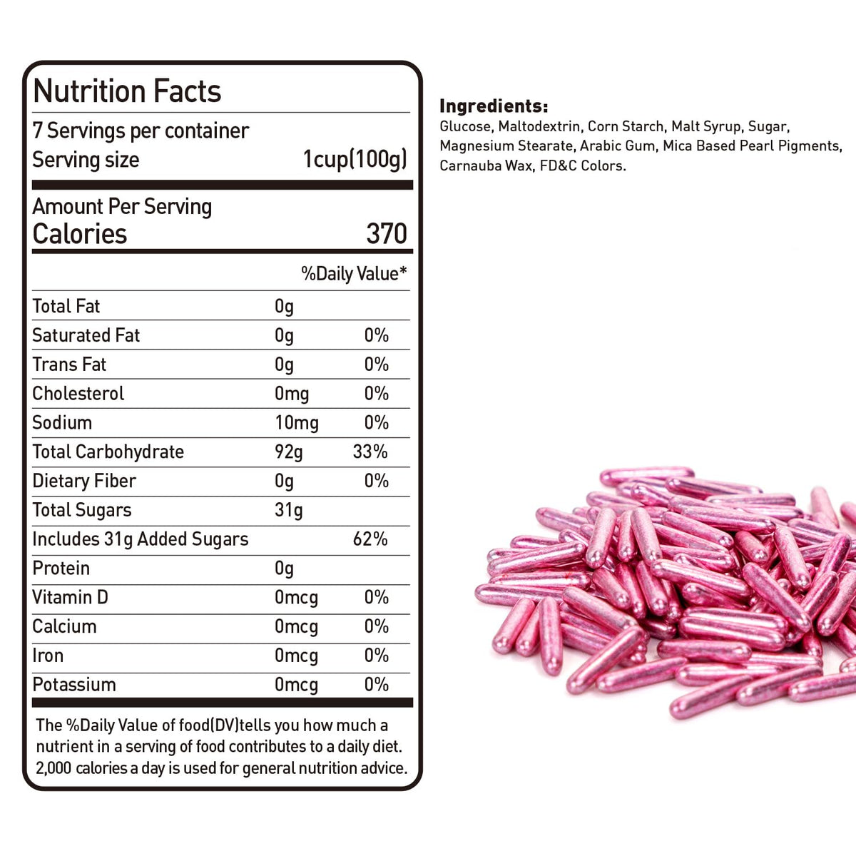 Rose Gold Rods Sprinkles, Edible Pearl Sprinkles for Cupcake Decorating, Donut, Cake Decorations, Wedding Party Valentines Easter Supplies, 120g/4.23oz