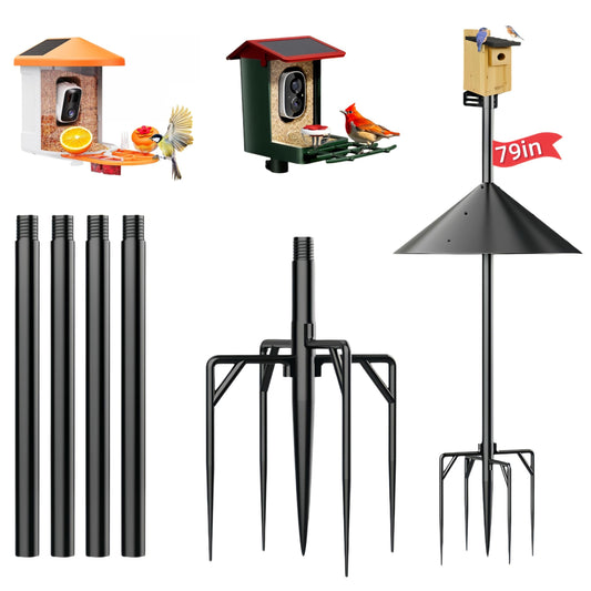 NSYOOMH Dia 1 Inch Bird Feeder Pole with 19" Proof Squirrel Baffle