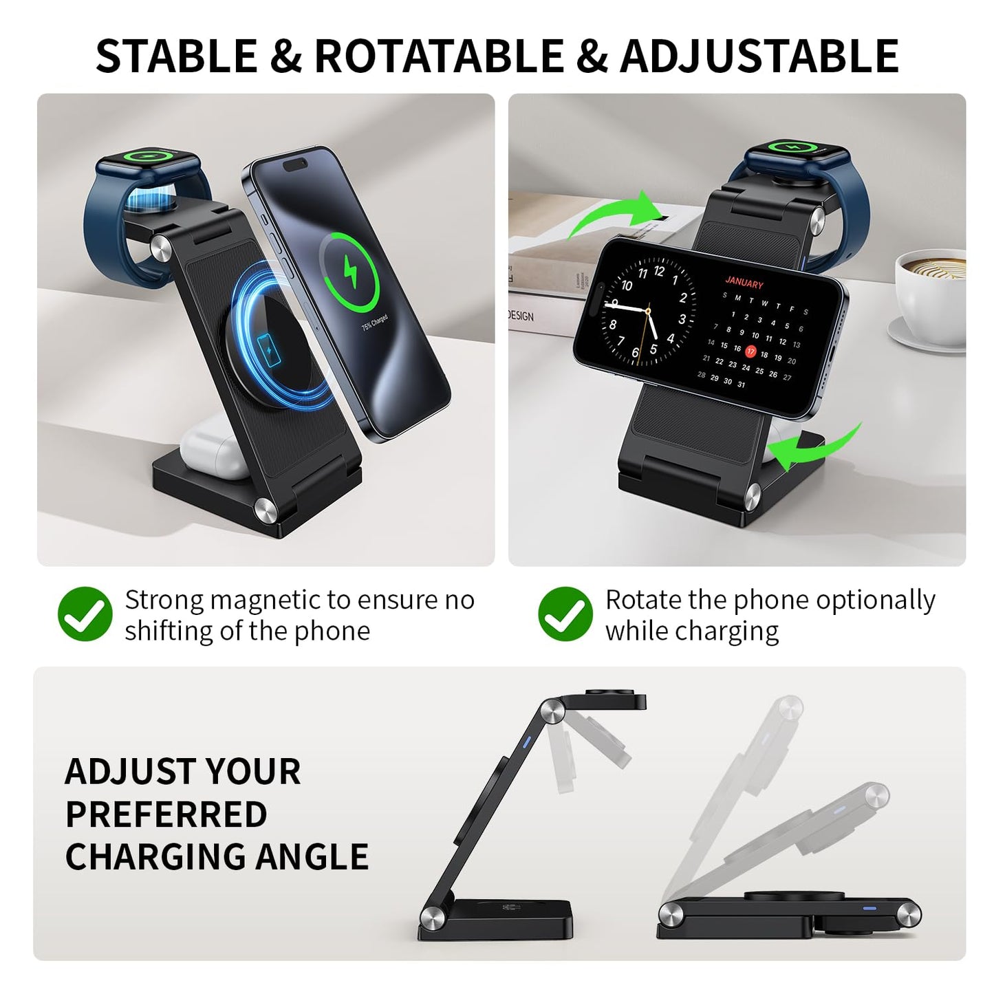RYND 2026 Traveling Wireless Mag-Safe Fast Charging Station