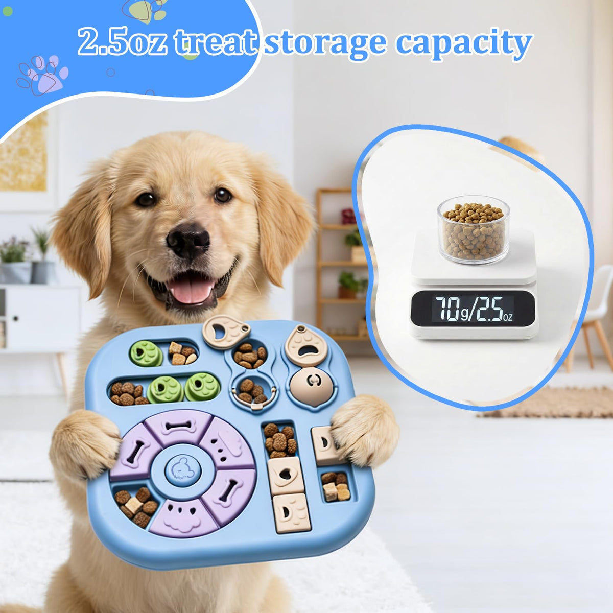 BELLEDO Interactive Dog Puzzle Toys for Smart Dogs - Mental Stimulation Puzzle Toys for Small & Medium Dogs, Treat Dispensing Dog Enrichment Toys for Beginner Dogs