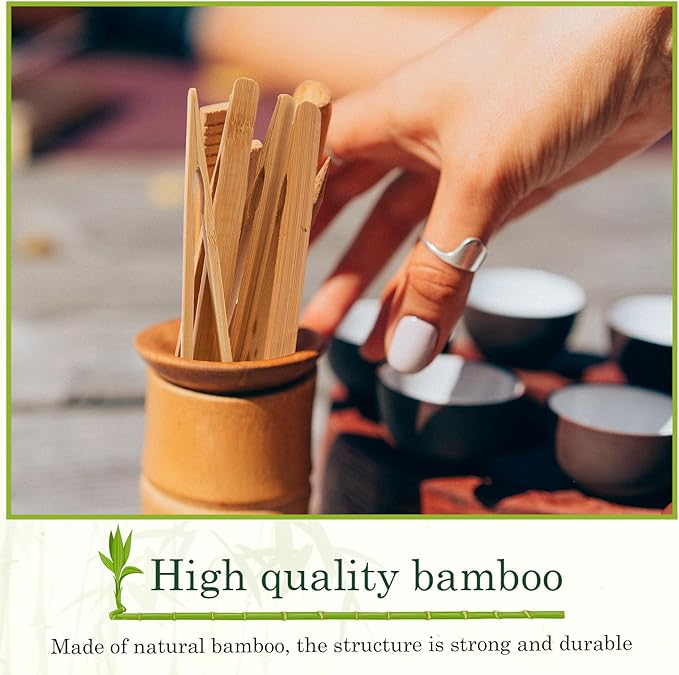 80 Pcs Bamboo Toast Tongs 7 Inch Wood Kitchen Utensil Toaster Tongs for Cooking Catering Buffet Appetizer Wedding Party Supplies