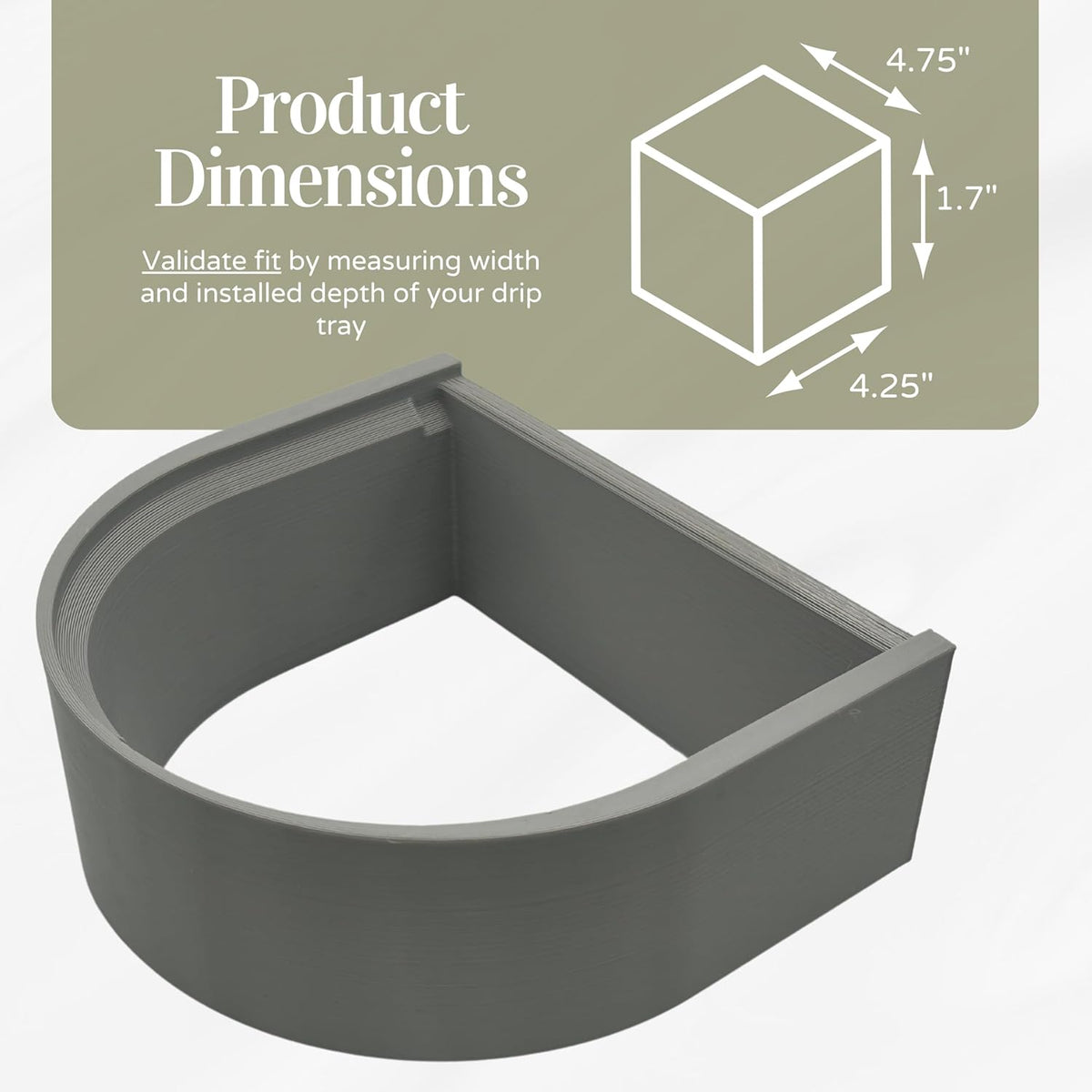 Drip Tray Mug/Cup Riser Made for the Keurig to Reduce Splashes - Riser Only (Gray, K-Supreme 1.7 Inches Tall)