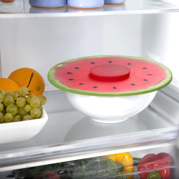 Charles Viancin - Watermelon Silicone Lid for Food Storage and Cooking - 11''/28cm - Airtight Seal on Any Smooth Rim Surface - BPA-Free - Oven, Microwave, Freezer, Stovetop and Dishwasher Safe