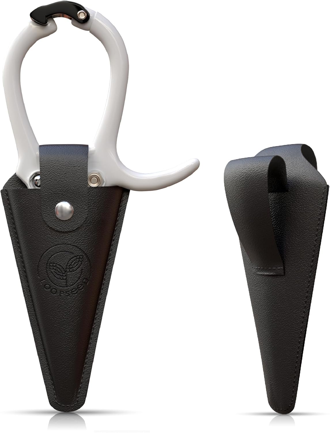 Plant Pruning Shears with Vegan Leather Sheath Garden Trimming Scissors with Belt Holster Bonsai Trimmers Herb Snips Flower Clippers Garden Tools 2 Piece Bundle (White & Black)