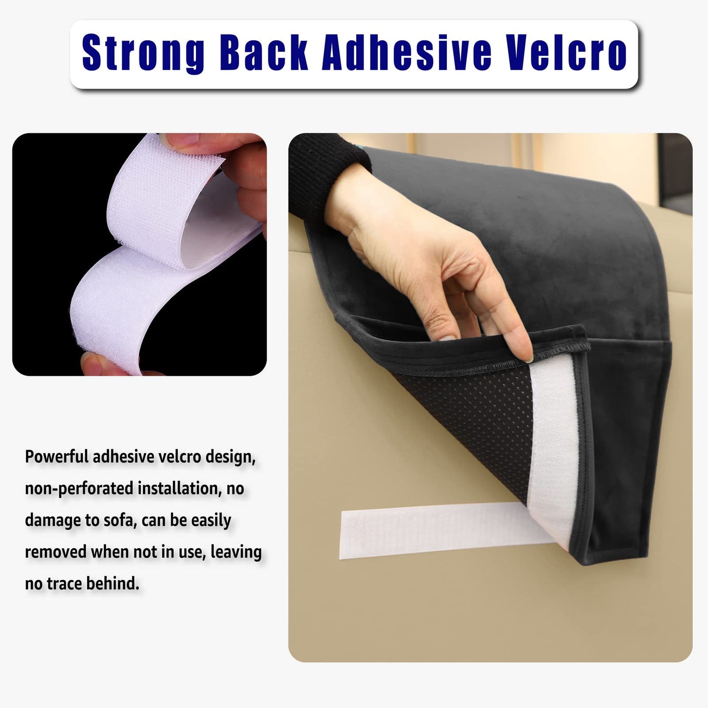 AmazeCov Velvet Recliner Headrest Pillow, Non-Slip Neck Support, Black