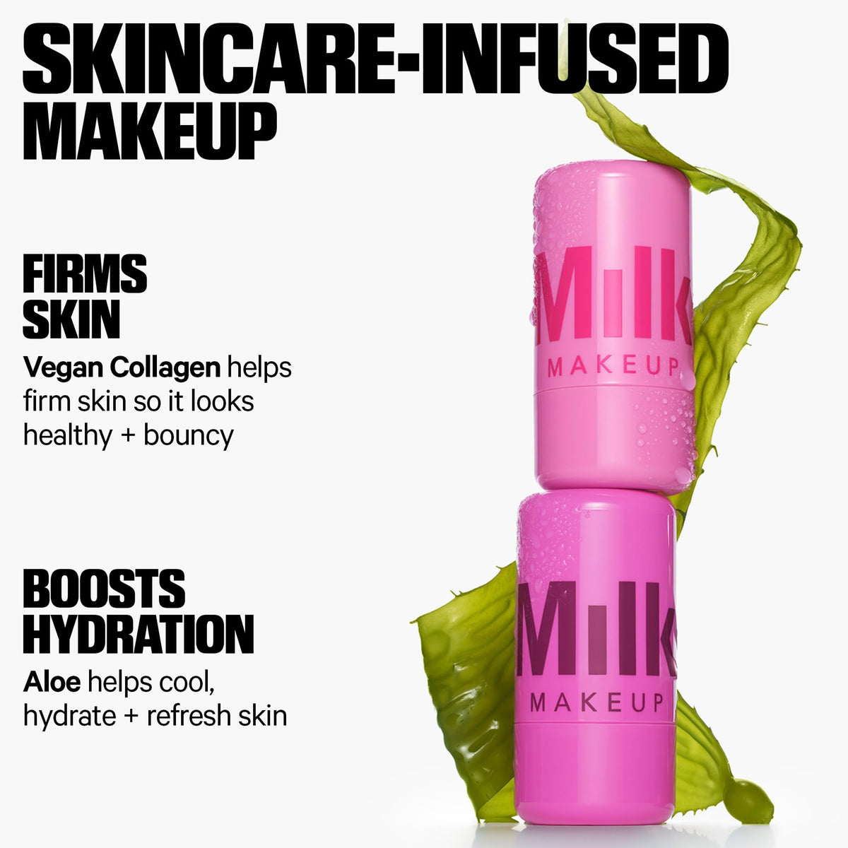 Milk Makeup Cooling Water Jelly Tint – Long-Lasting Sheer Lip + Cheek Stain with Firming Vegan Collagen + Hydrating Aloe – Transfer Proof, Buildable Lip Tint + Blush – Fizz (Soft Peach), 0.17 oz