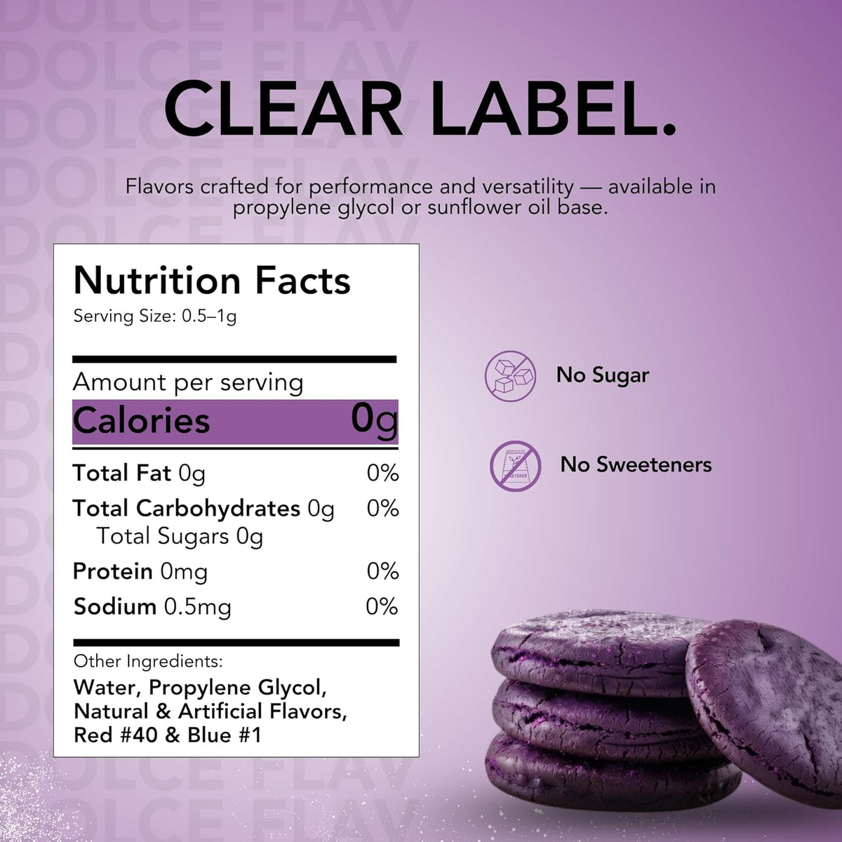 Dolce Flav Purple Ube Extract – 2 Ounce Water-Soluble Kosher, Sugar-Free, Concentrated Sweet Ube Flavoring for Baking, Ice Cream & Pastries, Includes Measured Dropper
