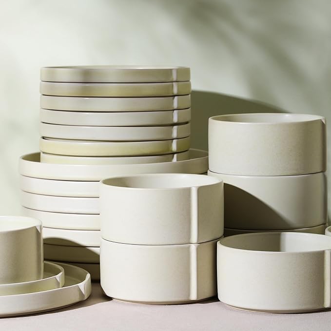 Stone Lain Bao 4-Piece Bowl Set Stoneware, Beige
