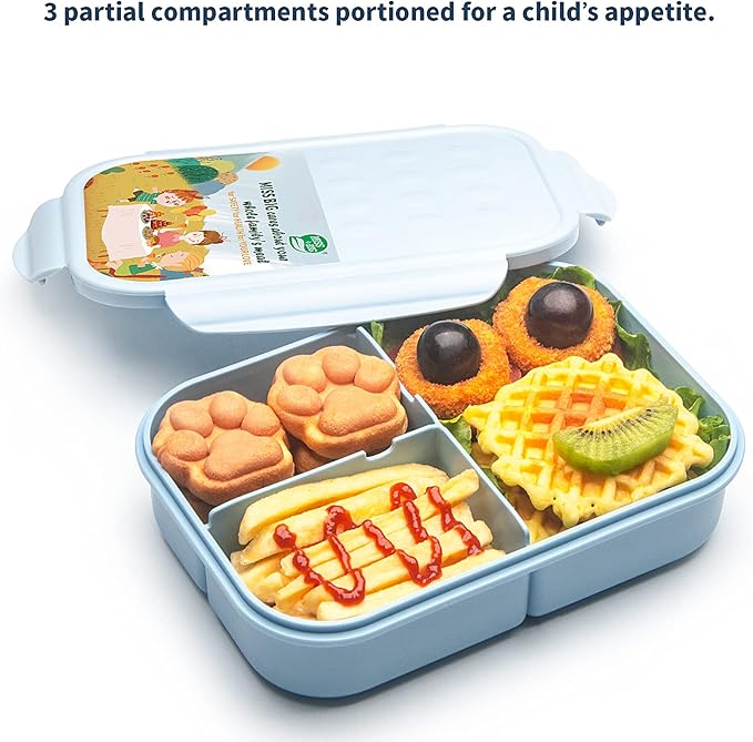 MISS BIG® Bento Box,Bento Box for Kids,Lunch Box Kids,Leakproof Kid Lunch Box,Lunch Containers No BPAs and Chemical Dyes,M/W,D/W & Fridge Safe(1150ml Blue)