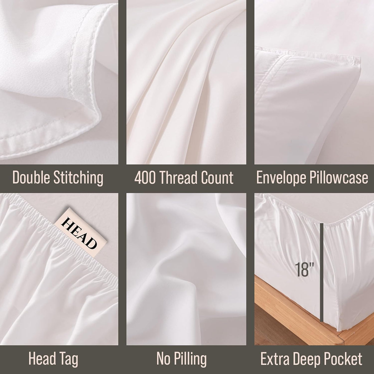 Bella Coterie Luxury Bamboo Viscose King Size Sheet Set | 100% Organically Grown | Ultra Soft | Cooling for Hot Sleepers | 18" Deep Pocket [White]