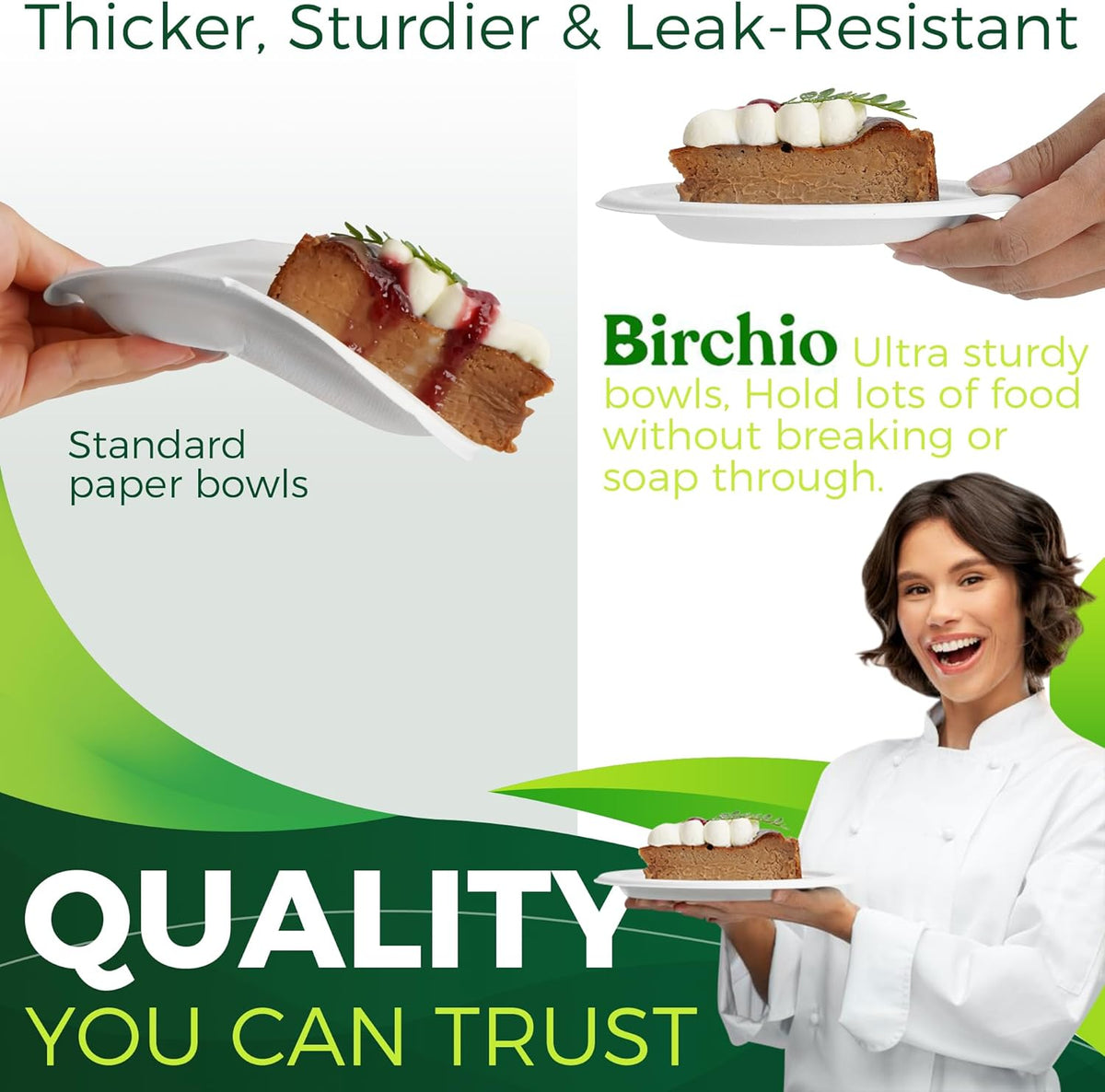 150pcs 100% Small Dessert Plates, 6 inch Compostable Appetizer Plates Made of Sugarcane Fiber