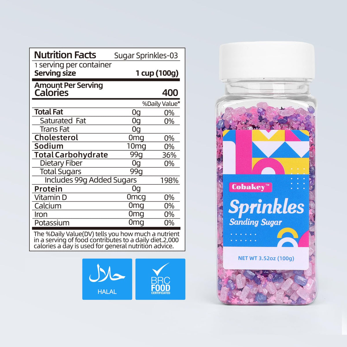 Sanding Sugar Edible Pink Glitter Stars Mix, Edible Purple&Pink Sugar Sprinkles for Cake Decorating, Sparkling Edible Pink Sanding Sugar for Cupcake Toppers Cookie Decorations For Wedding Party Celebrations 3.5oz (Purple)