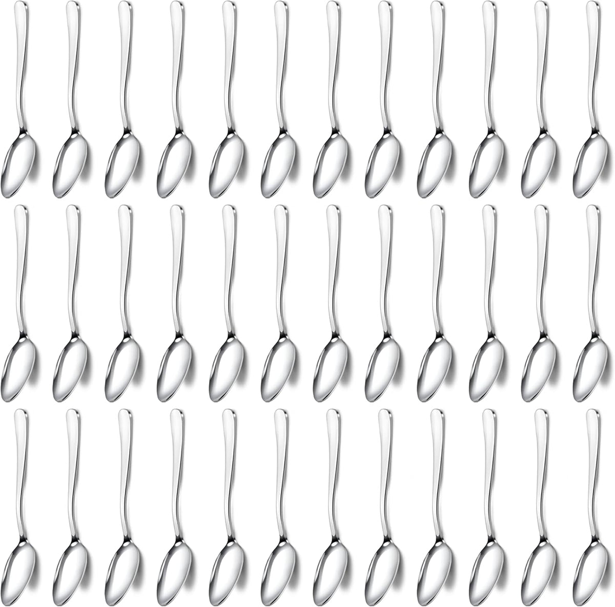 Pleafind 36Pcs Coffee Spoons, 4.7 Inch Spoons Silverware, Stainless Steel Tea Spoon, Mini Spoon, Mirror Polished Teaspoons for Home, Kitchen, Restaurant, Dishwasher Safe