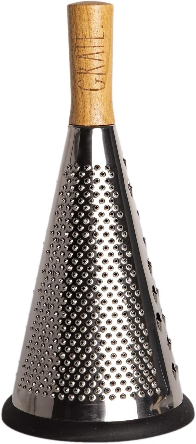Rae Dunn Everyday Collection Multifunction Grater- Stainless Steel Grater and Zester for Cheese, Spices, Vegetables, Wood