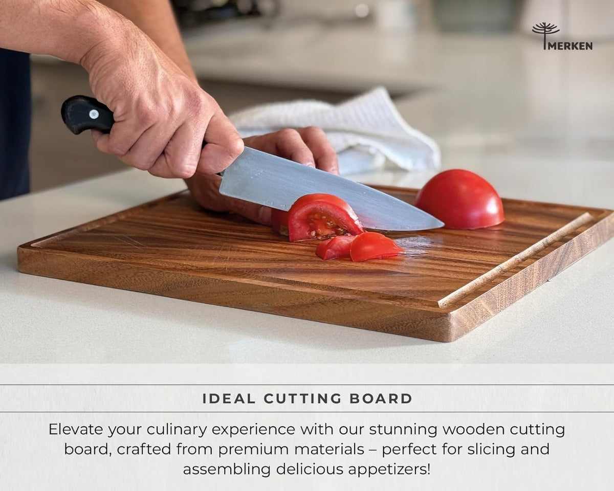 Premium Walnut Wood Cutting Board – Large End Grain Butcher Block – Reversible Chopping Board with Juice Groove – For Meat, Cheese, Veggies, Charcuterie – Knife Friendly Kitchen Essential