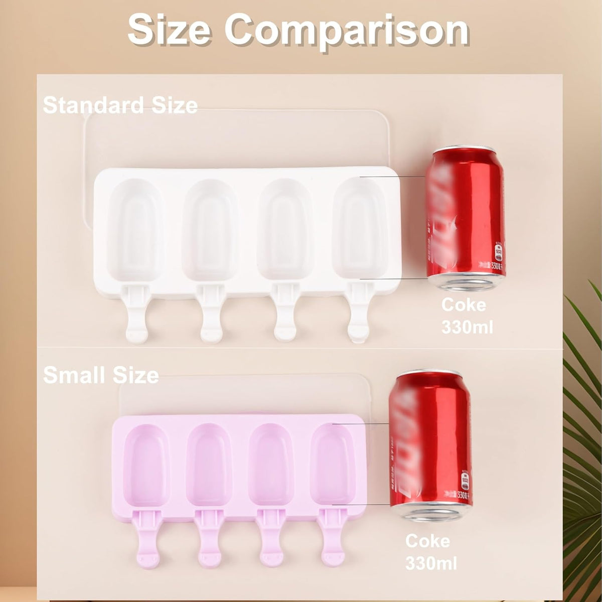 3 Set Popsicles Molds with Lids and 100 Pcs Wooden Popsicles Sticks, Standard Size 4 Cavities Silicone Ice Pop Molds for Making Cakesicles, Cake Pops, Ice Cream - BPA Free