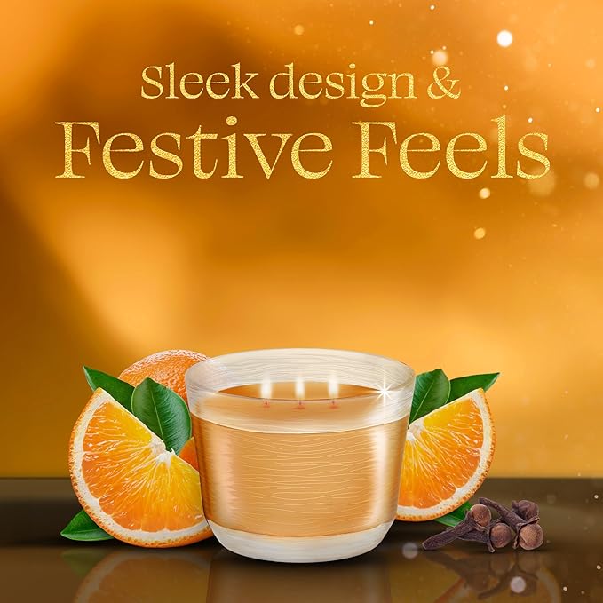 Glade 3-Wick Scented Candle Jar, Orange Zest & Clove, Air Freshener Infused with Essential Oils, 6.8 Oz, 3 Count
