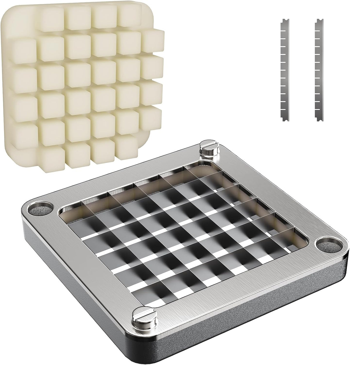 1/2" Replacement Blade & Push Block for Vegetable Chopper Dicers – Ultra Sharp Stainless Steel Cutter, Fits Multiple Brands, Easy to Install & Clean, Ideal for Home and Commercial Kitchens