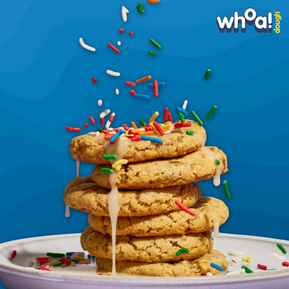 Whoa Dough Ready to Bake Cookie Dough Sugar Cookie – Certified Non-GMO, Kosher, Gluten Free – Plant-Based Snack Dough Made with Real Ingredients – 24 Pack