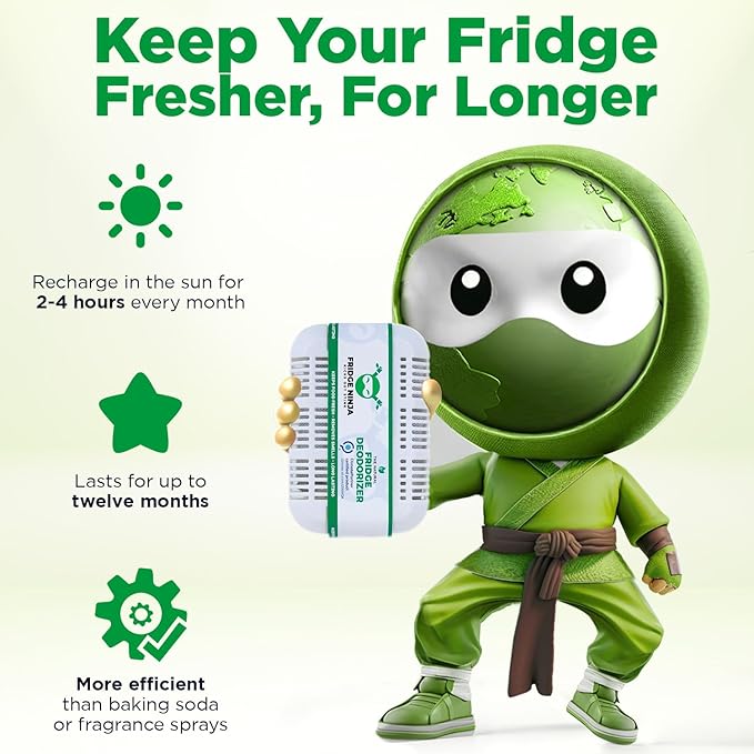 XL Pack of Refrigerator Deodorizer Odor Eliminator – Better than Baking Soda - Refrigerator and Fridge Smell Eliminator – Freezer Deodorizer Odor Eliminator for Refrigerators, Coolers, and Lunch Boxes