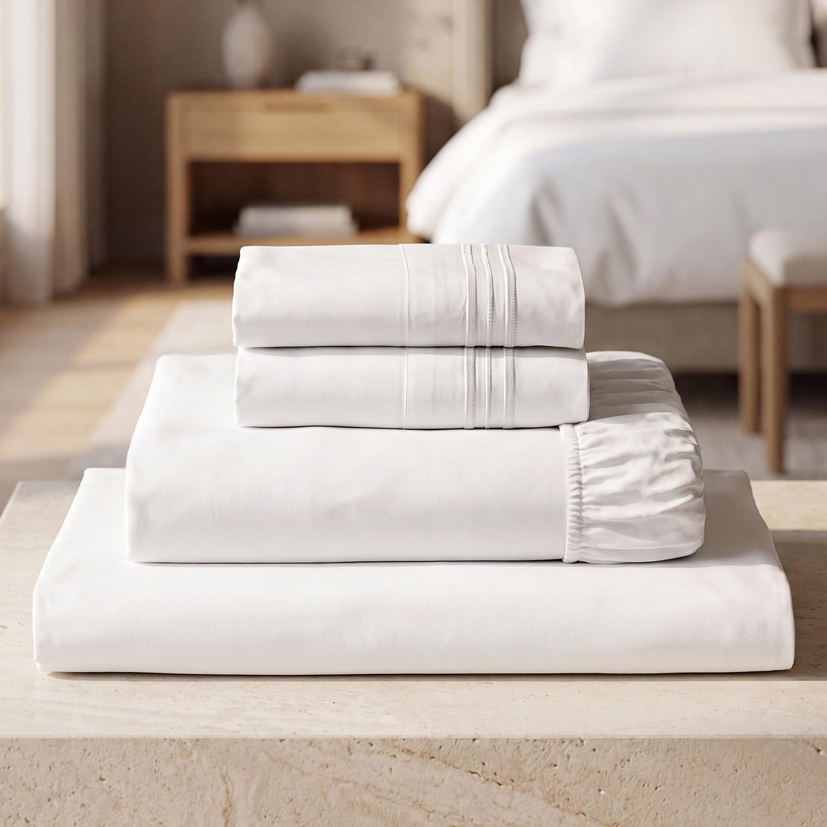 Mellanni Iconic 4-Piece, Ultra Soft Sheet Set (Queen, White)