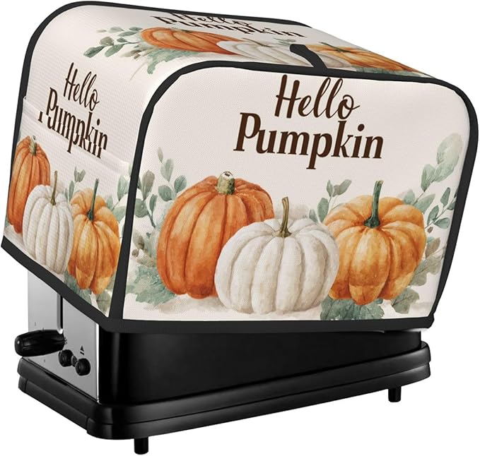 Toaster Cover 2 Slice Pumpkin Thanksgiving Fall Autumn Kitchen Small Appliance Covers with Pockets Dust and Fingerprint Protection