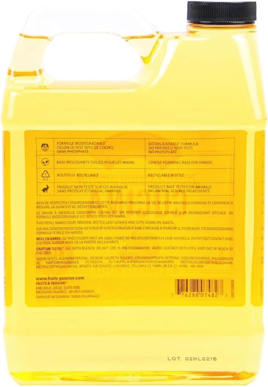 Cucina Sanguinelli Orange and Fennel Concentrated Dishwashing Detergent Refill 33.8 Fluid Ounces