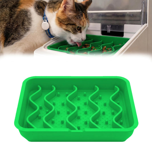 Slow Feed Bowl Compatible with PetLibro One RFID Feeder, Slow Feed Bowl Replacement Insert, Anti-Gulping Pet Tray to Stop Vomiting and Bloat (Green- Wave)