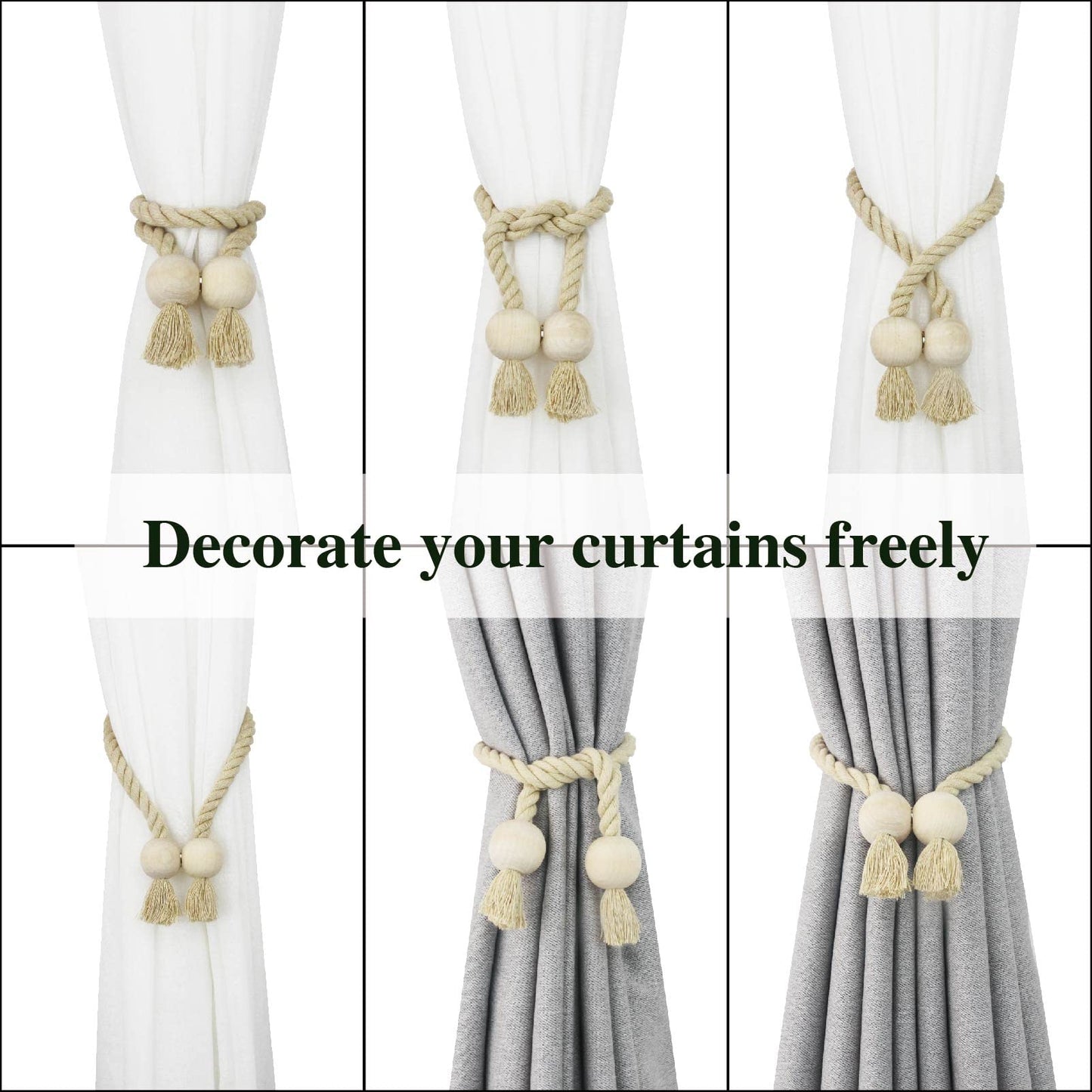 Magnetic Curtain Tiebacks Decorative Tie Back Drapes Holdbacks Nieffeiy