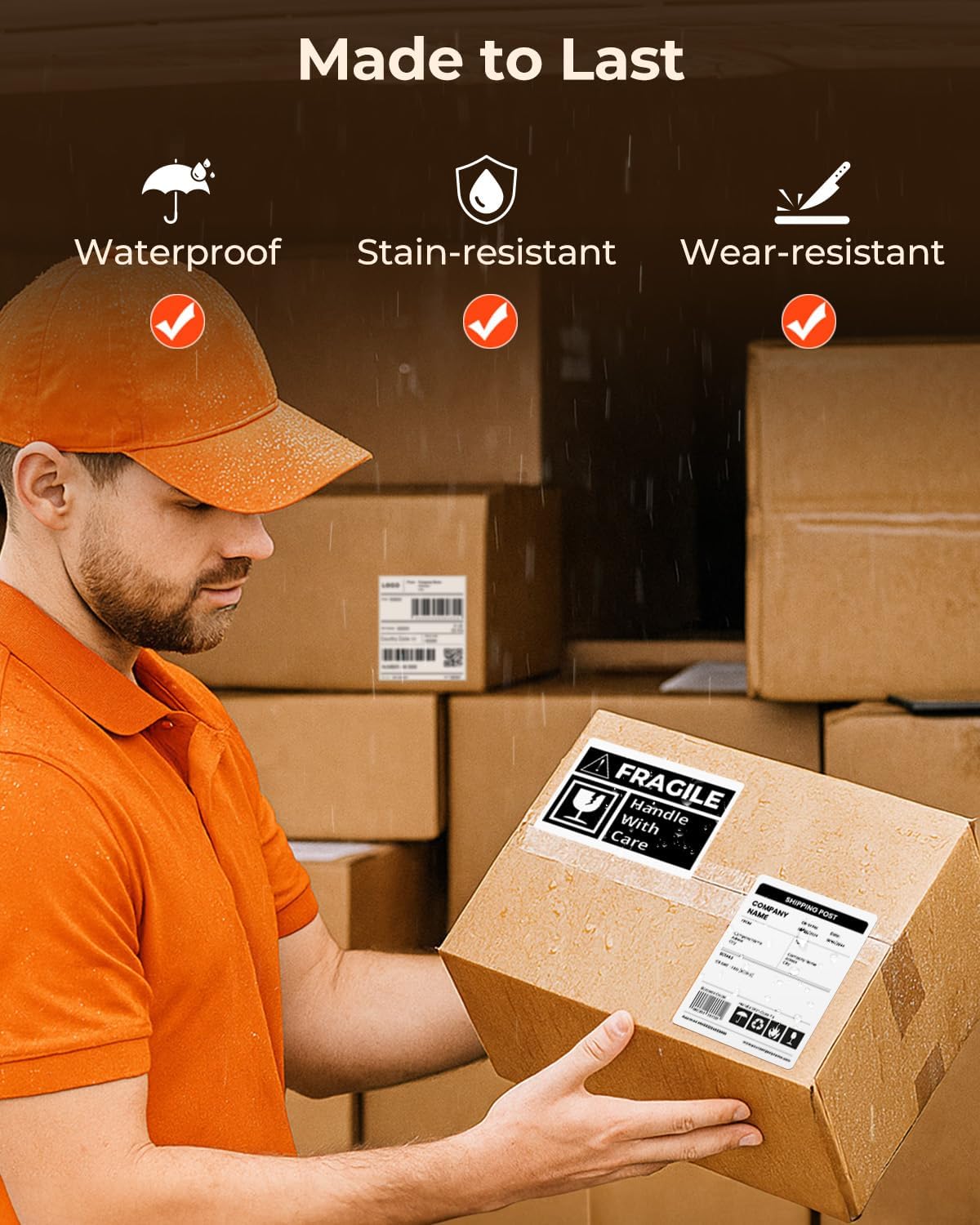 MUNBYN 4” X 3” Direct Thermal Labels, White Thermal Printer Stickers, Strong Adhesive, Labels Paper for Mailing, Barcode, 500 Sheets/1 Roll