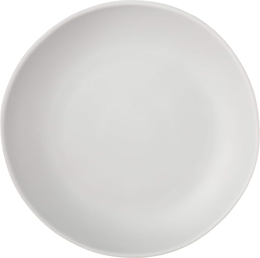 Carlisle FoodService Products Ridge Reusable Plastic Plate Dinner Plate for Home and Restaurant, Melamine, 10.5 Inches, Cement, (Pack of 12)