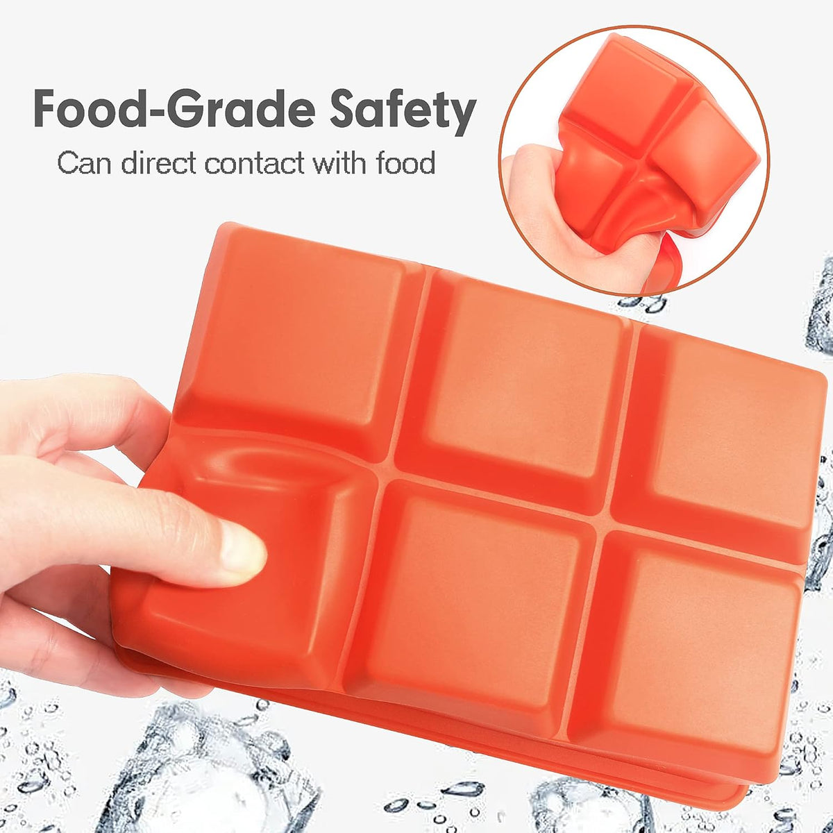 Silicone Ice Cube Trays 3 Pack - Large Size Silicone Ice Cube Molds with Leak Proof Removable Lid Square Ice Cube Tray And BPA Free for Cocktail,Whiskey, Stackable Flexible Ice