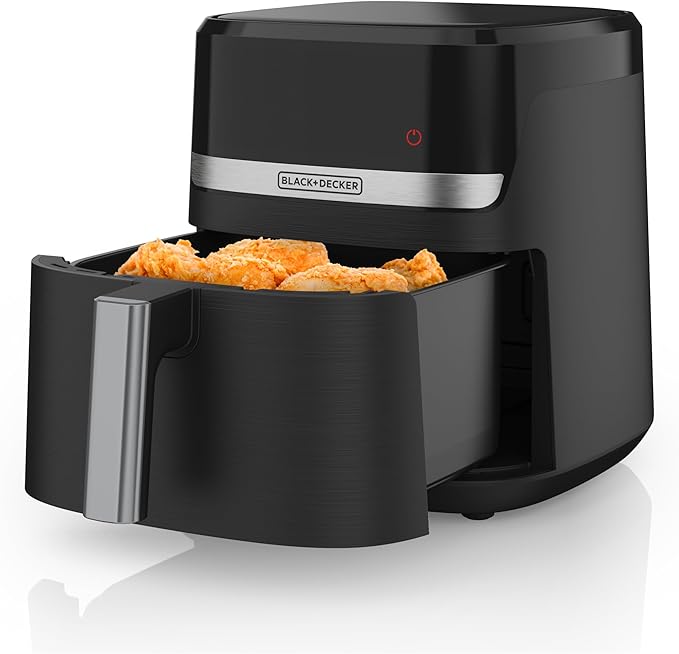 BLACK+DECKER Purifry 4QT Air Fryer, Crispy Deep Fried Taste without the Fat, Plus Bake, Dehydrate, and Keep Food Warm, Digital Touchscreen and Auto Shut-Off