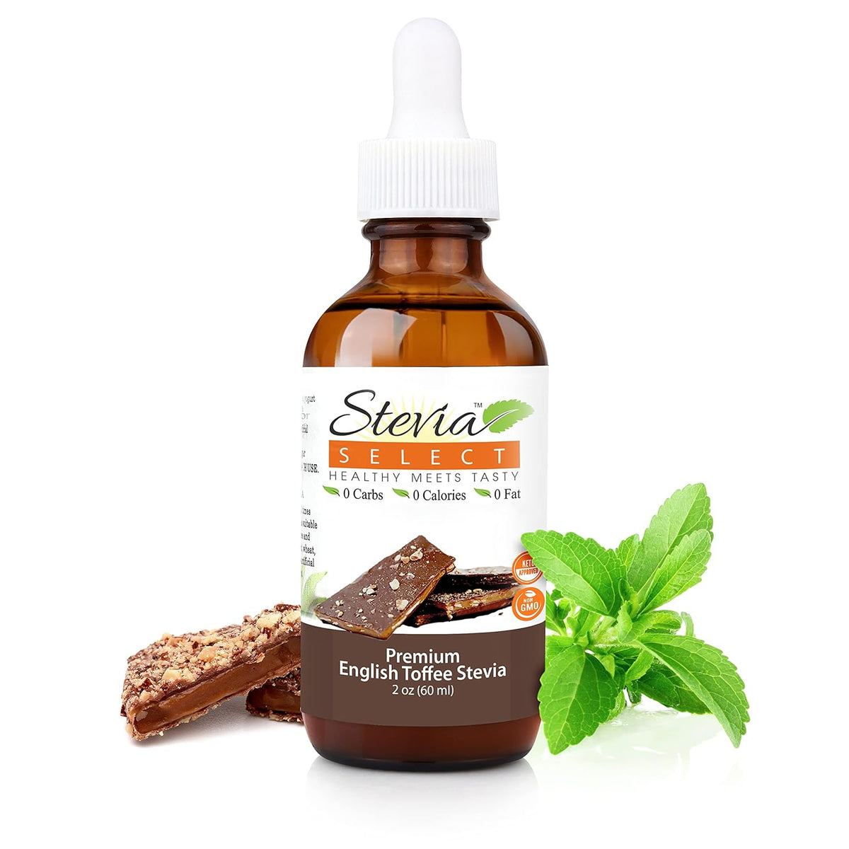 Stevia Select Stevia Drops-English Toffee Stevia Flavor 2 oz Stevia Liquid