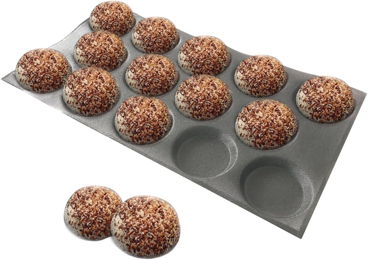 Bluedrop Silicone Hamburger Bread Forms Perforated Silicone Bakery Molds Tartlets Pita Moulds Sheets Food Grade for Industrial Large Size