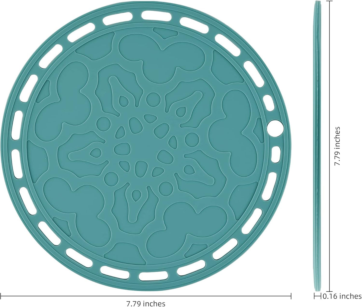 Smithcraft Silicone Trivet Big Round Pot Holder and Trivet for Hot Dishes and Pots, Hot Mat for Countertops, Tables, Spoon Rest - Set of 3 (Merlot Red)
