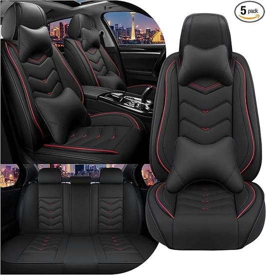 CTDS Car Seat Covers for Honda Accord 2000-2026, Stylish Sport Seat Cover, Premium Nappa Leather Car Seat Cover. Automobile Seat Covers Sets.(Luxury 5 Seats/Black)
