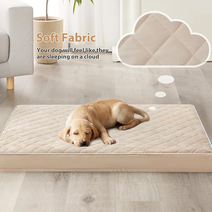 WNPETHOME Orthopedic Giant Dog Beds Large Sized Dog, Waterproof Extra Large Dogs Bed with Removable Washable Cover, Multi-Needle Quilting Dogs Crate Bed