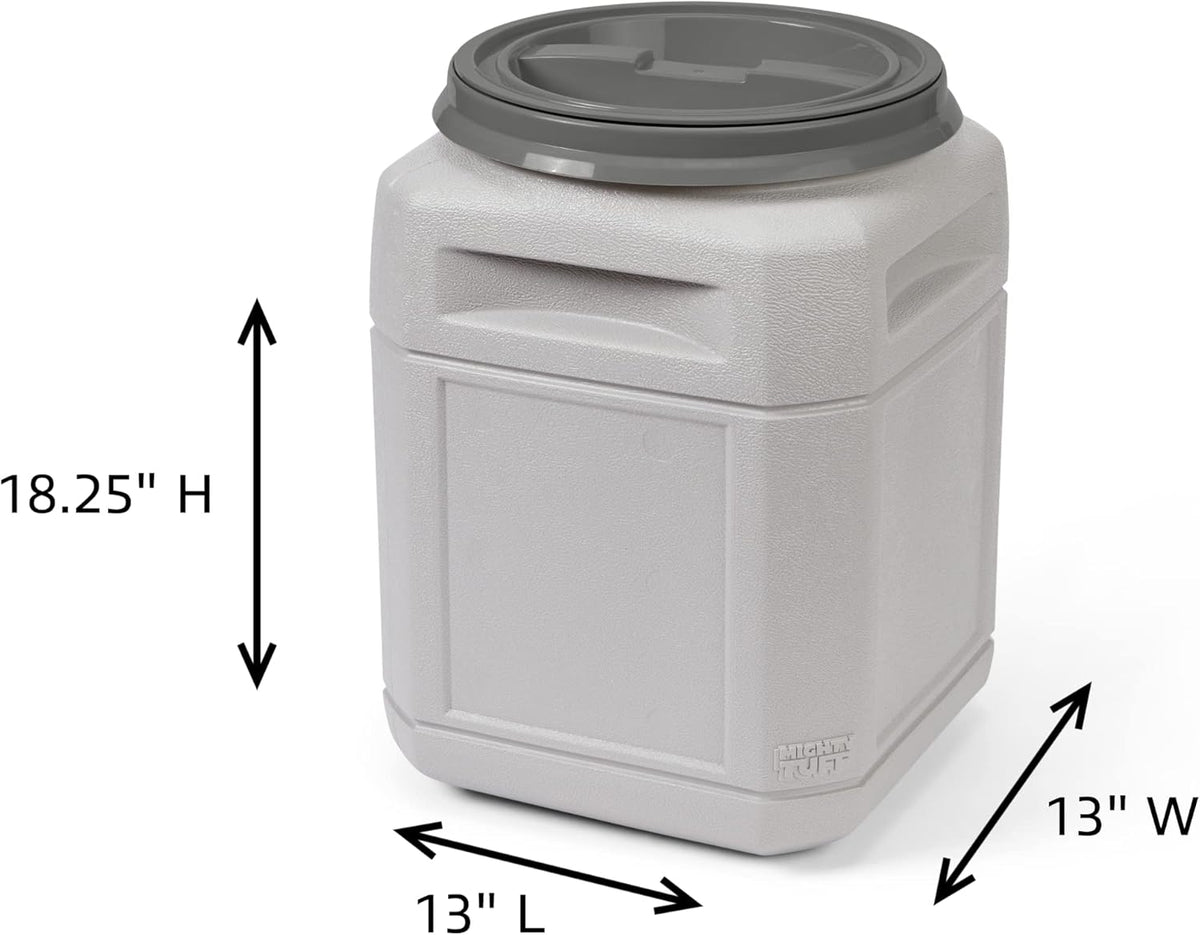 Mighty Tuff Airtight Dog Food Storage Container – 10 Gal, up to 40 lb Capacity – Cat and Dog Food Container with Twist Lid & Handles – BPA-Free, Made in USA