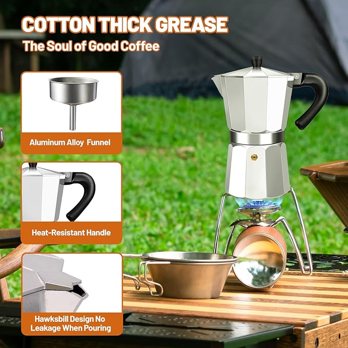 14 Cup Aluminum Espresso Stovetop Moka Pot Express Coffee Maker Percolator Italian Classic Mocha Coffee Machine for Italian and Cuban Cafe Brewing for Home & Camping 700ml 23oz