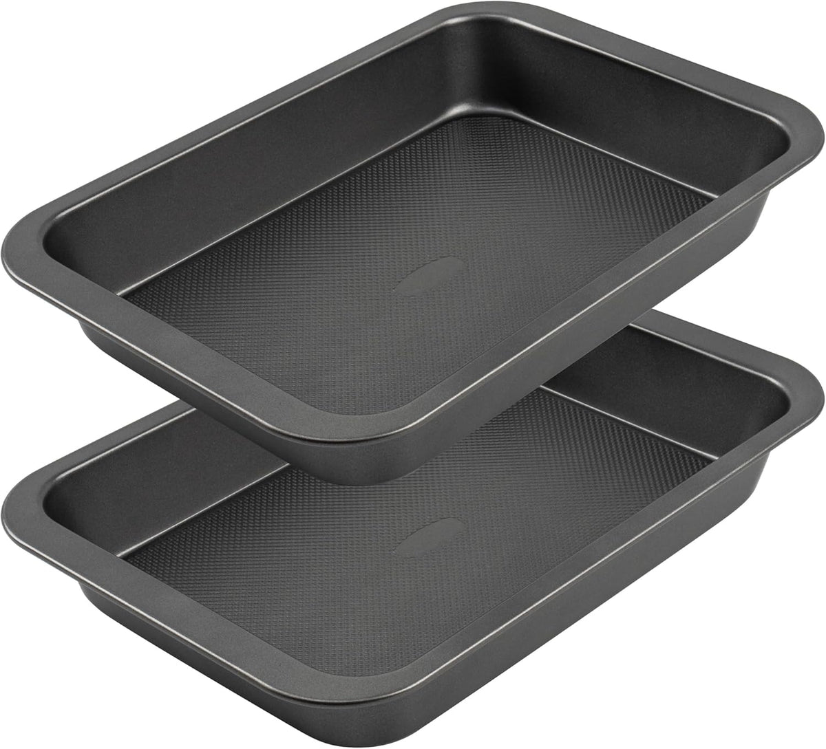 Cake Pan, Nonstick Baking Pan for Cake, Bread, Brownie or Lasagna, Heavy Duty Baking Dish with Diamond Texture Pattern and Wide Grips, Set of 2