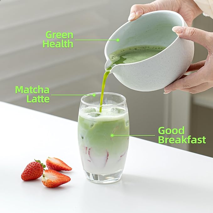 TEANAGOO Matcha Whisk Set,7 Pcs Matcha Set Lt.Grey,Matcha Kit for Ceremony,Matcha Tea Set for Making Breakfast/Latte,Matcha Whisk Set and Bowl with All Accessories,Gift for Matcha Lover/Friend/Family
