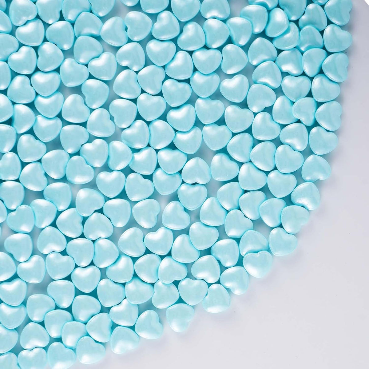 Kasvan Blue Heart Shapes Sprinkles - Edible Candy Pearls 130g/4.58 Oz, Mix Size, Baking Cake Decorations, Ice Cream Toppings and Cookie Decorating, Wedding Party Chirstmas Supplies (Blue)