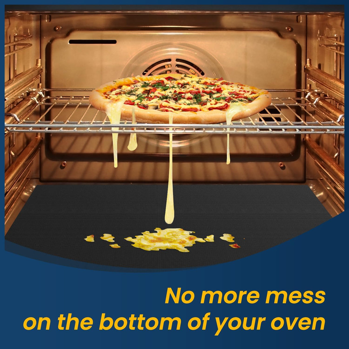 4Pack Oven Liners for Bottom of Electric Gas Oven, Thick Heavy Duty Nonstick Teflon Oven Mat, Heat Resistant Grill Baking Mats Outdoor BPA and PFOA Free Oven Floor Protector Liner